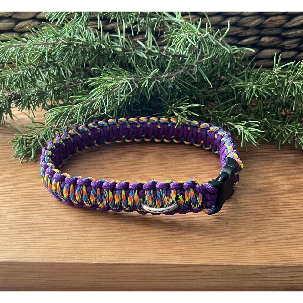 Fits 16 in. Neck Size, Quick Release Paracord Dog Collar HANDMADE NEW